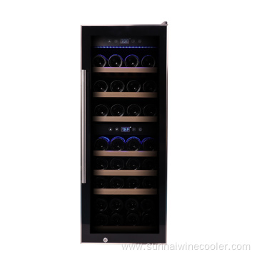 Digital control freestanding wine cooler with beech shelf